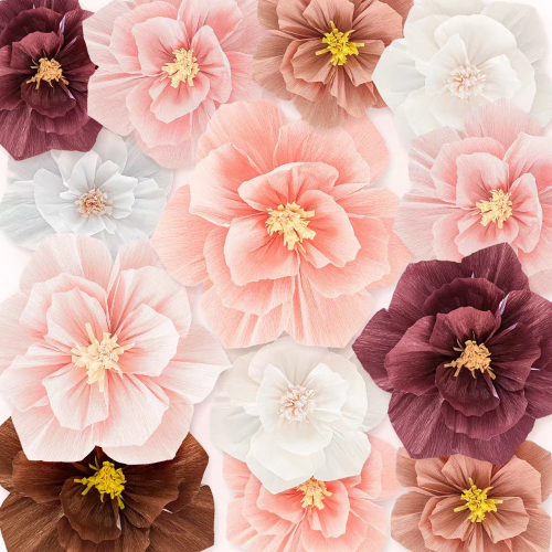 Paper Flower Crepe Paper Flower Fold Paper Handmade Folding Paper Flower Wedding Background Layout Flower Wall Party Decoration 