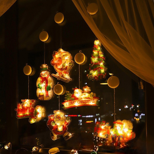 new led christmas string light sucker lamp window room decoration curtain battery lamp hanging lamp holiday lights