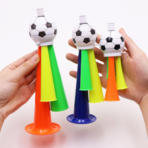 large， medium， small plastic football horn refueling horn three-tone horn game cheer toy sports horn