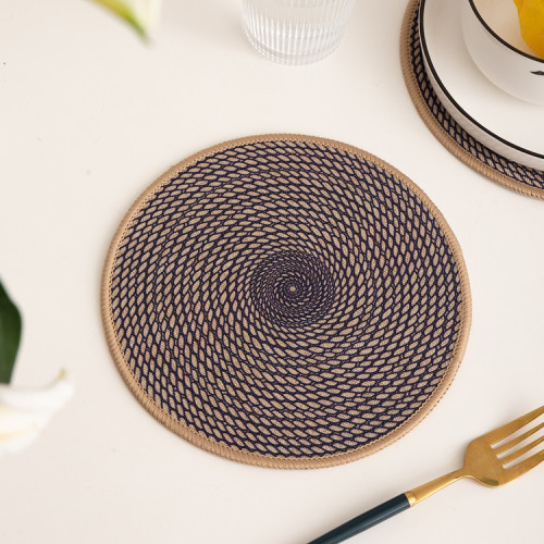 american retro round bowl mat nordic instagram style heat insulation waterproof oil-proof creative european printing western-style placemat bowl mat