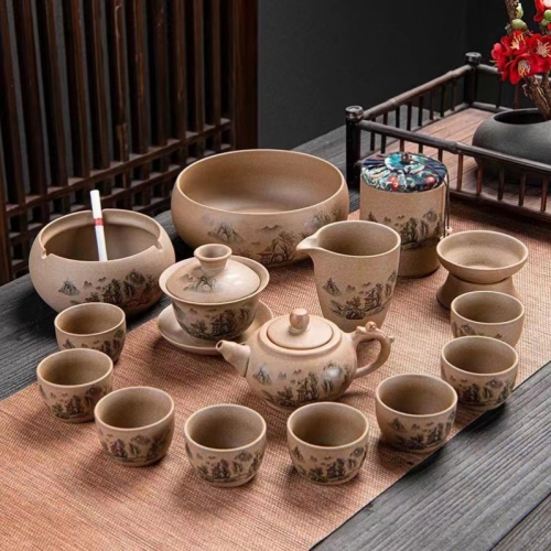 tea set kung fu tea set stoneware tea set ceramic pot tea cup director single cup flower tea cup ceramic tea cup