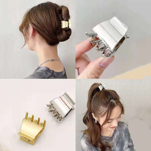 New Product Instafamous Metal Small Jaw Clip High Ponytail Hairpin Korean Simple All-Match Adult Hair Updo Grabber Clip Headdress Wholesale