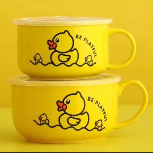 small yellow duck instant noodle bowl microwave oven universal 5.5 inch
