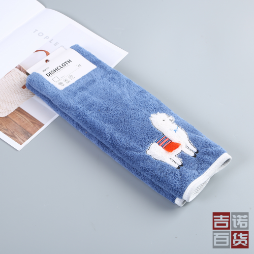 Hand Towel Colorful Cartoon Color Matching Hanging Towel for Household Kitchen Sanitary Napkin Cute Alpaca Pattern Absorbent Towel