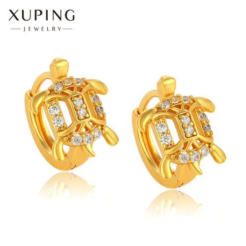 xuping jewelry cartoon little turtle ear ring ear buckle plated 24k gold personalized niche earrings high quality wholesale