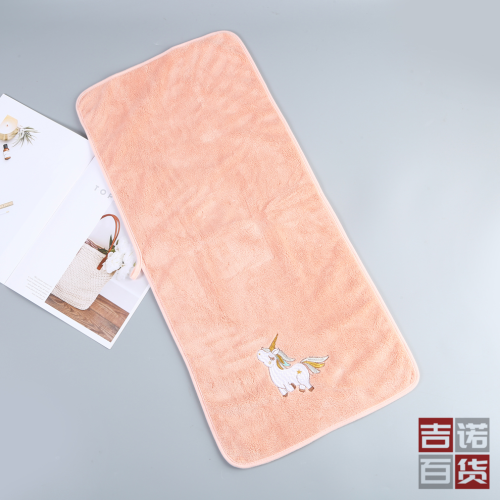 cartoon unicorn pattern coral fleece texture kitchen hand towel color bathroom hand towel