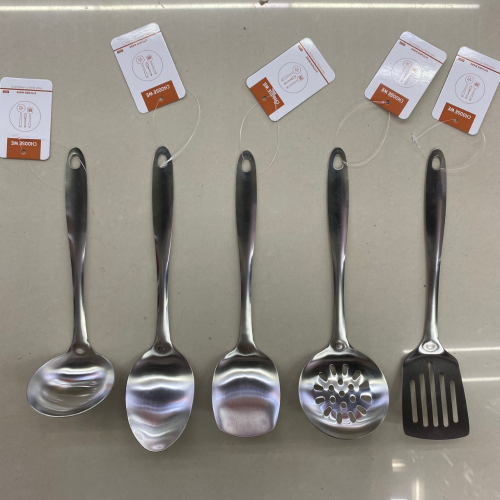 [huilin] stainless steel toy coyer kitchen supplies spatula small spoon ploughstaff flat shovel leakage