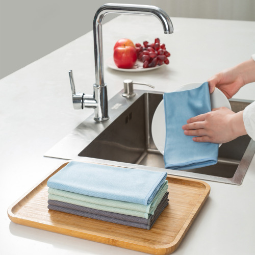 kitchen mirror cleaning towel microfiber window cleaning rag waterless printing wine glass cloth home scouring pad wholesale