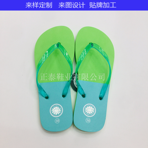 foreign trade customized new fresh eva beach flip-flops fruit green printed flip-flops can be customized logo pattern