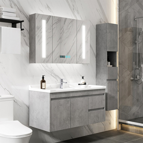 Nordic Smart Bathroom Cabinet Combination Simple Modern Bathroom Solid Wood Bathroom Wash Wash Basin Basin Cabinet