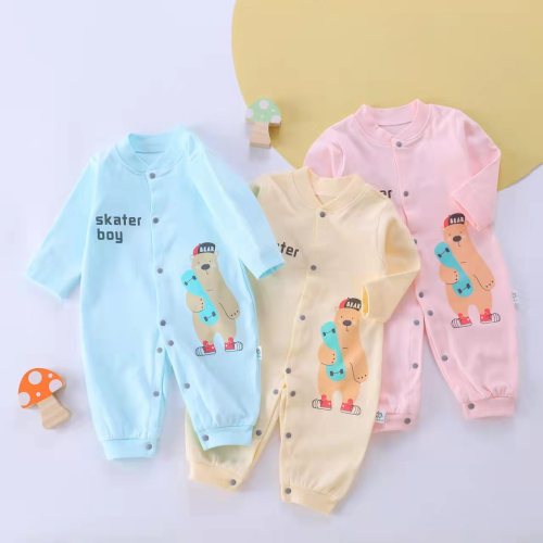 22 New Long-Sleeved Jumpsuit Soft Combed Cotton New Four Seasons Baby Jumpsuits Rompers Jumpsuit Factory Goods Wholesale