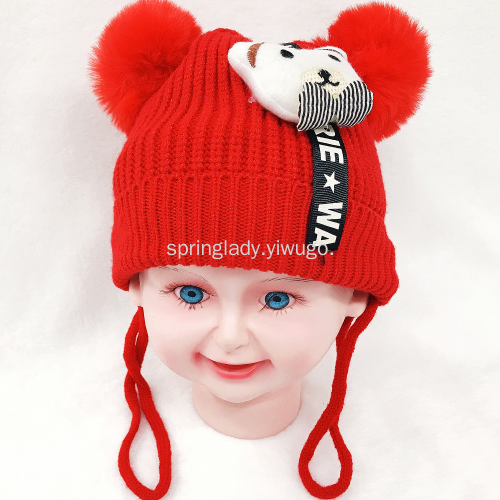 Spring Lady Autumn and Winter Knitted Woolen Cap Children Hat Keep Baby Warm Earmuffs Hat Children Hat