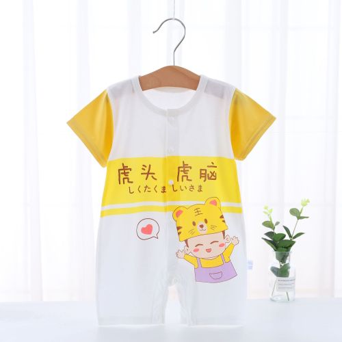 022 Summer Baby Short Sleeve Romper ICE Cotton cute Cartoon Printed Baby Sweat-Absorbent Breathable Romper Jumpsuit 