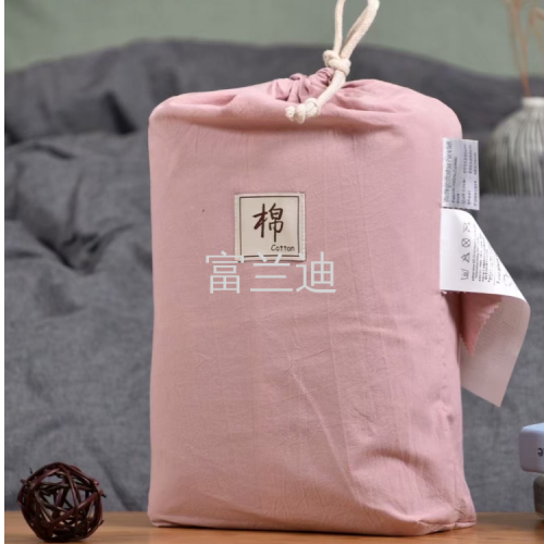four-piece bedding set cotton yarn-dyed jacquard pure ribbon storage bag factory wholesale qidi