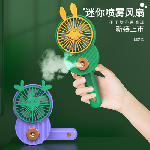 22 elegant cartoon handheld spray charging small fan foldable hydrating humidifier desktop portable tiktok with goods