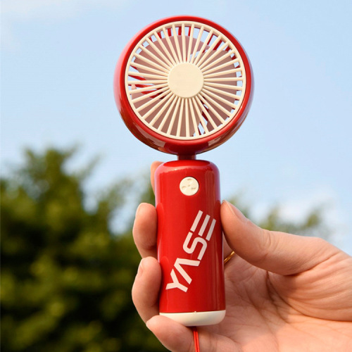 trendy cool mini handheld small fan with lanyard printing three-gear adjustment student outdoor gift live broadcast with goods