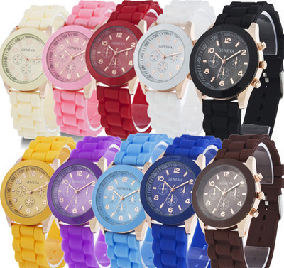 spot geneva silicone watch women‘s korean-style fashionable and beautiful colorful jelly student leisure watch