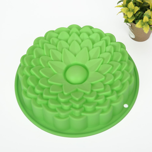 round silicone mold with chrysanthemum edge muffin cup birthday cake cup puff rice pudding baking pan mold