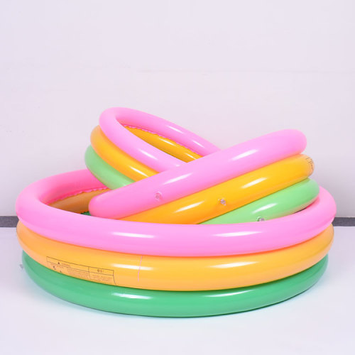 inflatable pool 61cm86cm120cm150cm180cm round three-color three-ring rainbow pool