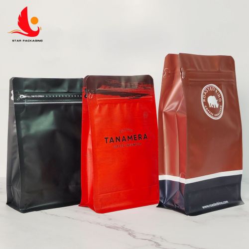 factory direct coffee eight-side sealing zipper bag customized aluminum foil coffee bag color eight-side sealing self-standing bag