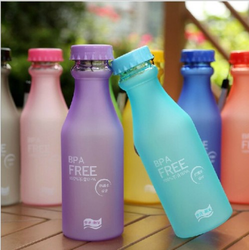 Transparent Frosted Pressurized Bottle Plastic Cup Portable Not Easy to Break Sealed Sling Milky Tea Cup Water Cup Customizable Logo