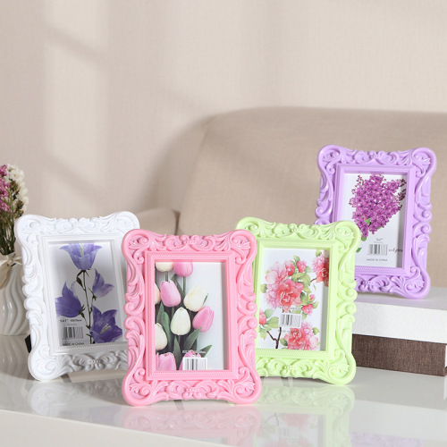 PVC Photo Frame Simple Home Bedroom Decoration 7-Inch Picture Frame Bedside Table Decoration Plastic Photo Frame Factory Wholesale