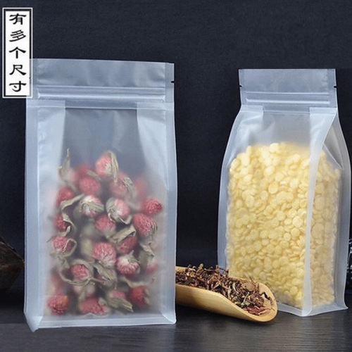 Factory Direct Sales Eight-Side Seal Frosted Transparent Bag Plastic Food Packaging Bag Three-Dimensional Ziplock Bag Factory Direct Sales