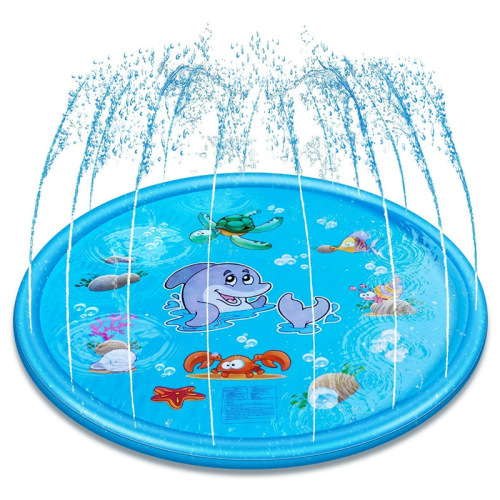 170cm100cm water playing inflatable toys outdoor lawn game water spray mat cartoon sprinkler pad dolphin spray pad