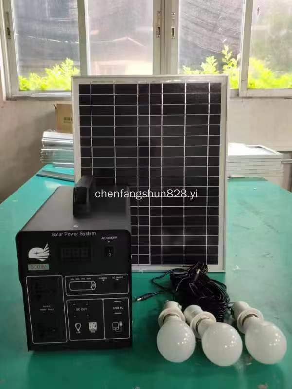 新款太阳能便携式小系统蓄电池发电机电源300W 500W详情2