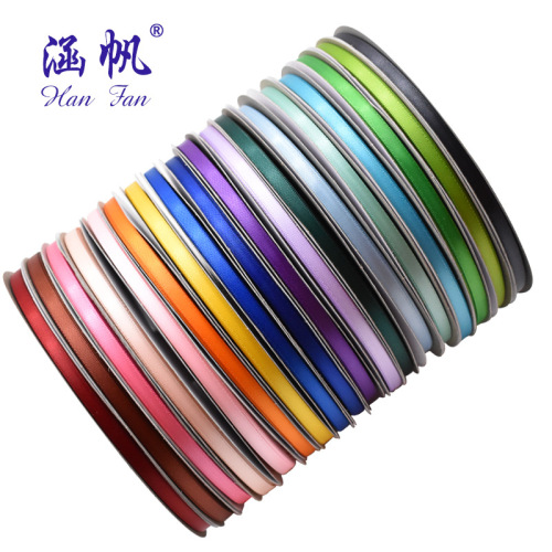 2 Points Double-Sided Polyester Belt 0.6cm Colorful Silk Ribbon Decorative Band Gift Band Packaging Tape Cake with Flowers Drawstring