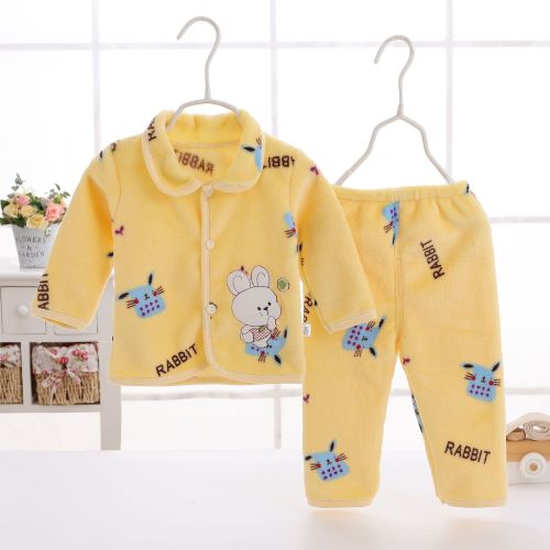new autumn and winter flannel baby suit flannel two-piece foreign trade supply coral fleece home wear