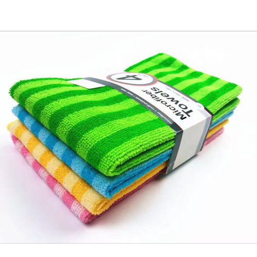 Microfiber Dark and Light Two-Color Color Stripes Towel Waist Seal 4pk