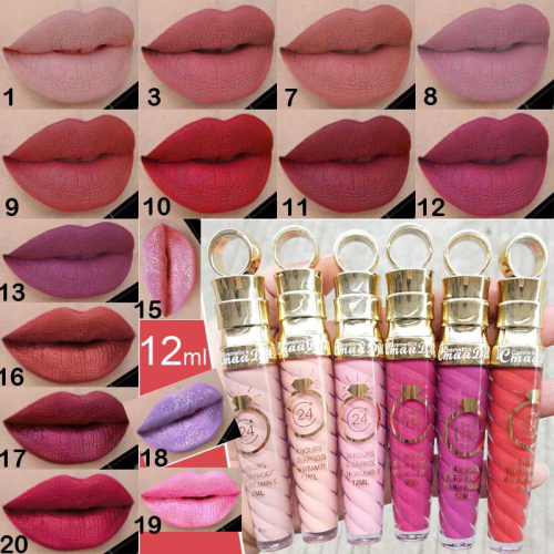 20 color threaded tube radish head matte metal pearlescent lip gloss lipstick