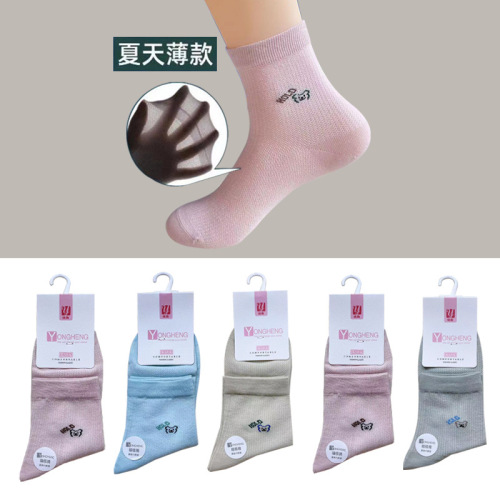 socks women‘s summer thin mid-calf breathable sweat absorbing cotton socks mesh summer socks athletic socks women‘s socks wholesale