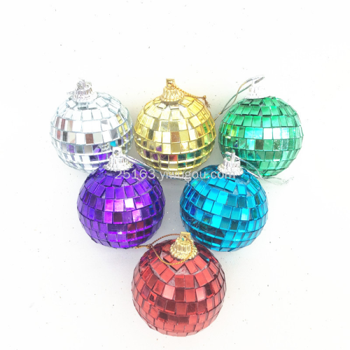 Christmas Decoration Color Mirror Reflecting Light Balls Bar Disco Ball Wedding Glass Ball Cake Decorative Ornaments