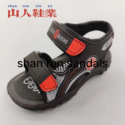 Children‘s Shoes Men‘s Sandals Beach Shoes PVC Bottom Pu Surface Printed Sandals Low Price Foreign Trade Can Be Customization as Request