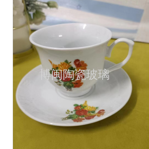 ceramic coffee cup coffee saucer ceramic european 220ml set cup saucer flower tea cup stock