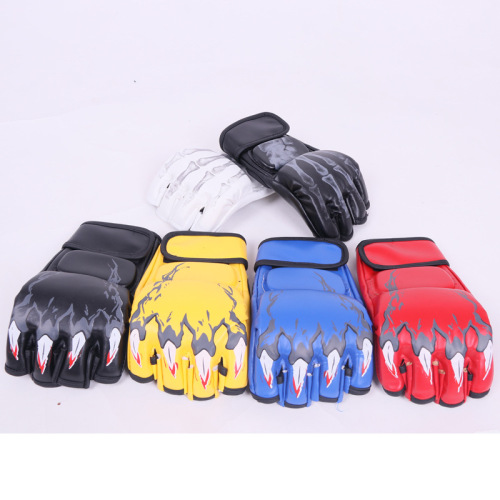 Manufacturers Supply MMA Finger Boxing Gloves Fighting Sanda Ghost Shadow Half Finger Fighting Gloves Taekwondo Gloves 