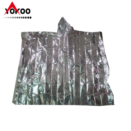 Anti-Loss Temperature and Cold-Proof Warm Aluminized Film First Aid Raincoat Camping Poncho Outdoor Emergency Reflective Disposable Raincoat