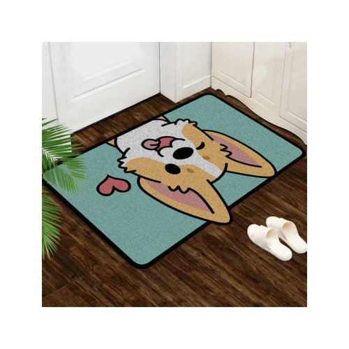 Hongrili Home Mat Door Mat Cartoon Pet Door Mat Home Entrance PVC Loop Floor Mat