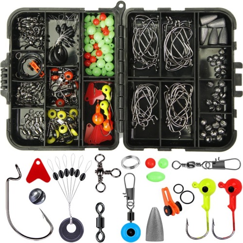 Lige 205 Pieces Luya Accessories Set Fishhook Accessories Combination Texas Fishing Group Accessories Wholesale Cross-Border Workers