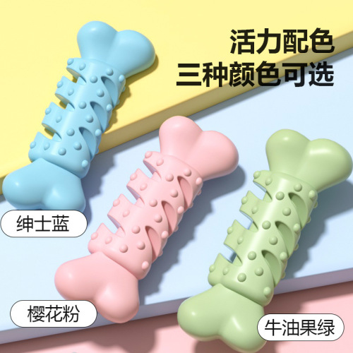 New Pet Toy Chewing Middle Wing Bone Type TPR Bite Molar Teeth Cleaning Dog Toy Set