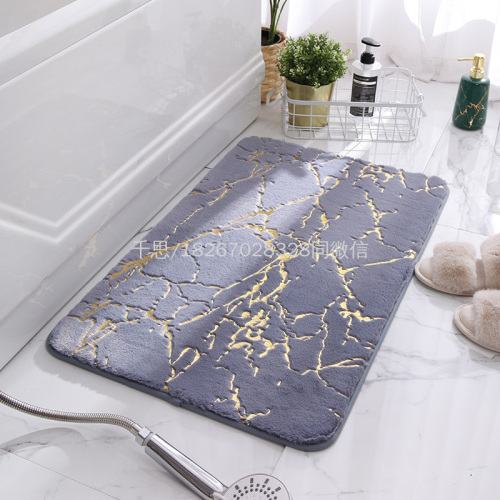 Qiansi Bathroom Non-Slip Mat Imitation Rabbit Fur Carpet Bedroom Climbing Pad Living Room Bedside Mat Bathroom Absorbent Floor Mat