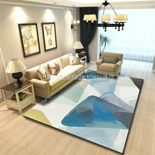 Qiansi Printed Light Luxury Nordic Modern Living Room Carpet Geometric Office Hotel Tea Table Cloth Large Sofa Cover Bedroom