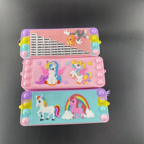 New Deratization Pioneer Unicorn Stationery Box Cartoon silicone Pencil Case Pony Children‘s 2022 Foreign Trade Decompression Toys