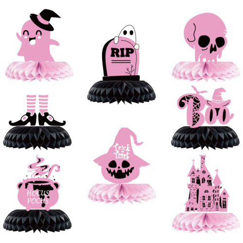 New Pink Halloween Party Honeycomb Decoration Halloween Party Decoration Honeycomb Decoration Table