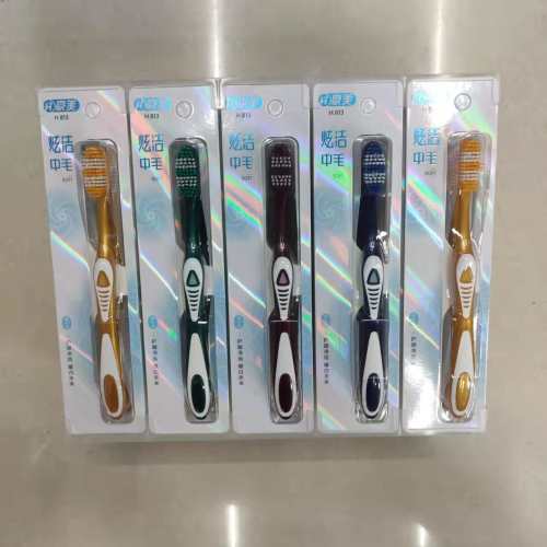 Daily Necessities Toothbrush Wholesale Haomei 813 Cool and Clean Medium Hair Adult Toothbrush