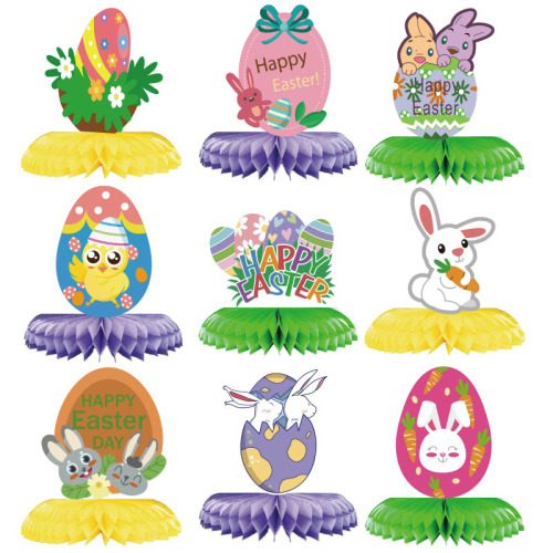 easter party honeycomb ball decoration supplies easter egg rabbit decoration table desktop decoration