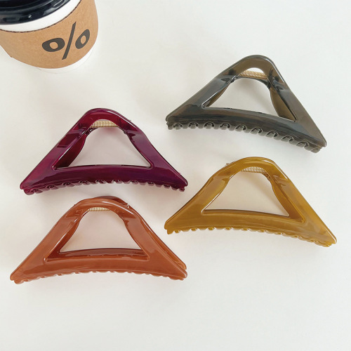 korean simple candy color triangle hair clip large elegant temperament shark clip braid hair accessories clip d702