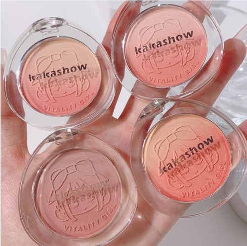 kakashow vigorous girl gradient two-color blush pink orange nude makeup natural highlight repair rouge integrated plate